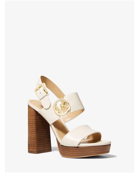 michael kors plateau sandalen bunt|michael kors leather sandals.